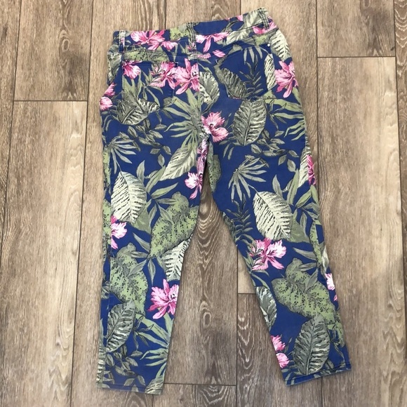 Chico’s jungle ankle pant tropical SZ 1.5 front and back pockets Green pink blue - Picture 9 of 9